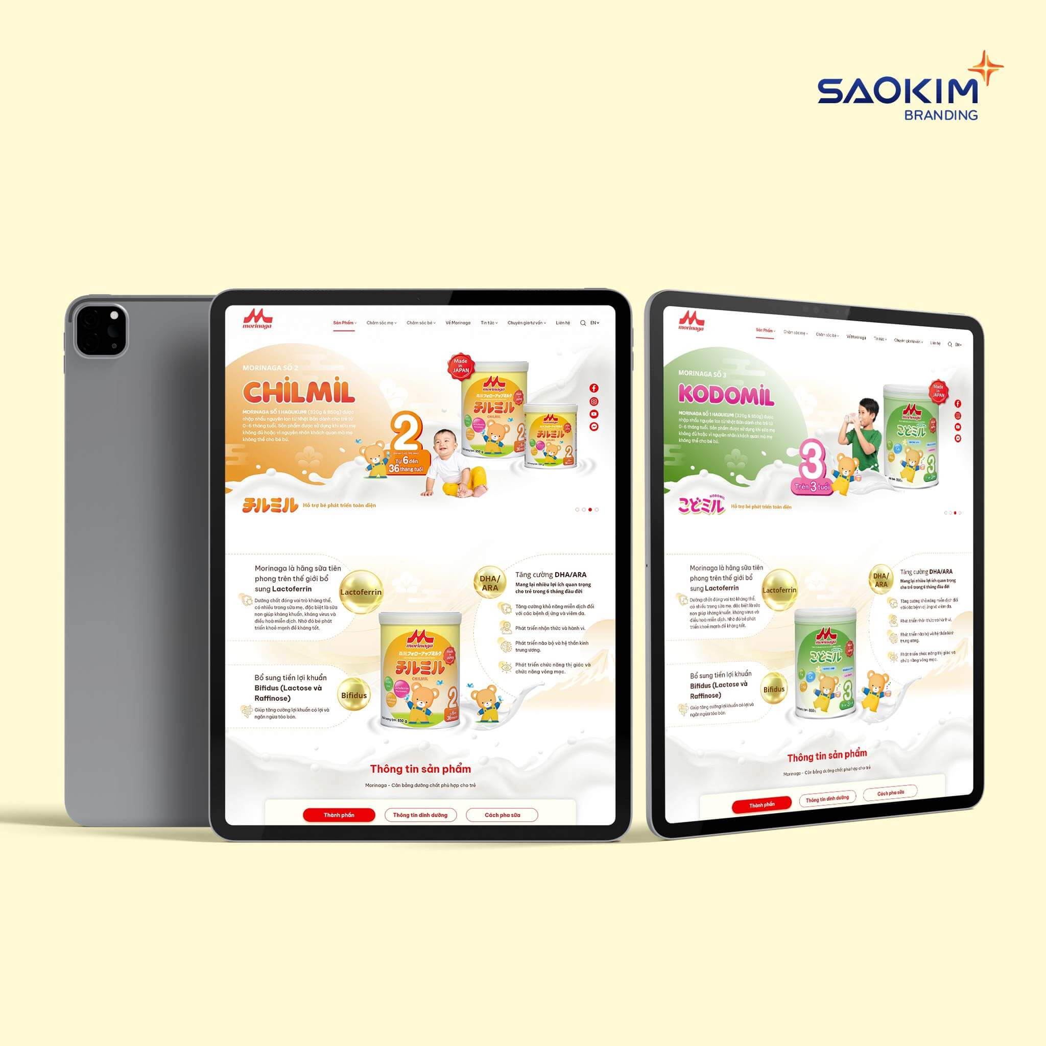 Website Morigana Milk do Sao Kim thiết kế