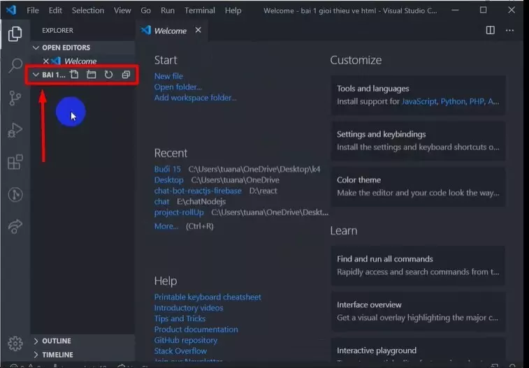 Cách tạo File HTML và chạy HTML trong Visual Studio Code