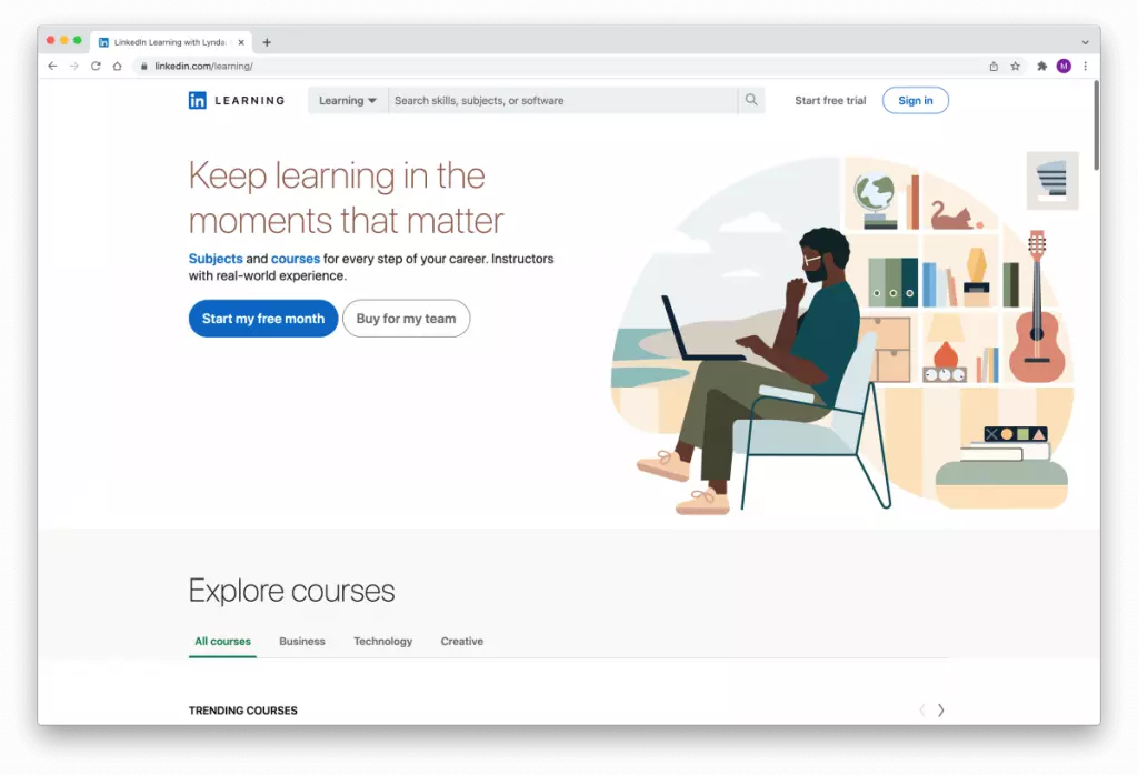 Trang web LinkedIn Learning