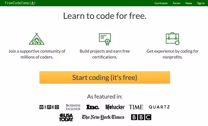 Trang web freeCodeCamp