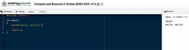 Online C Compiler của Geekflare