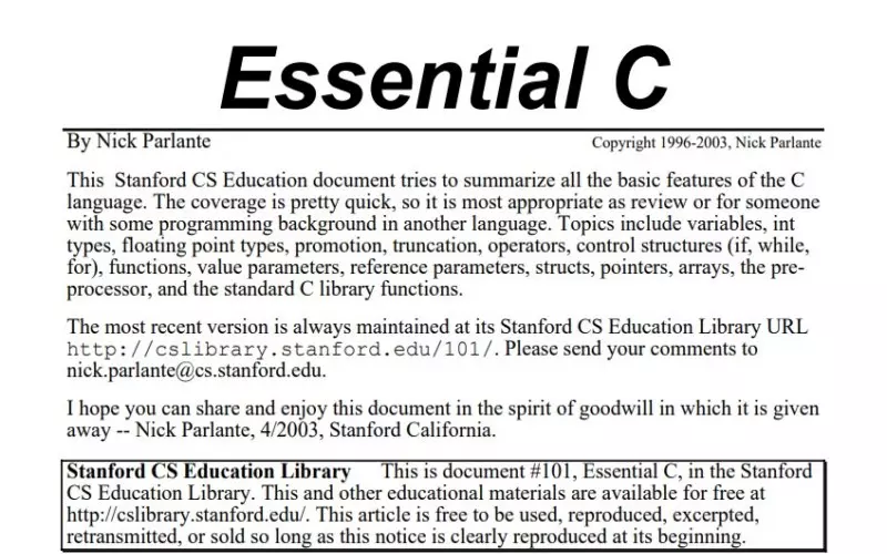 Sách Essential C dành cho người đã có nền tảng về C