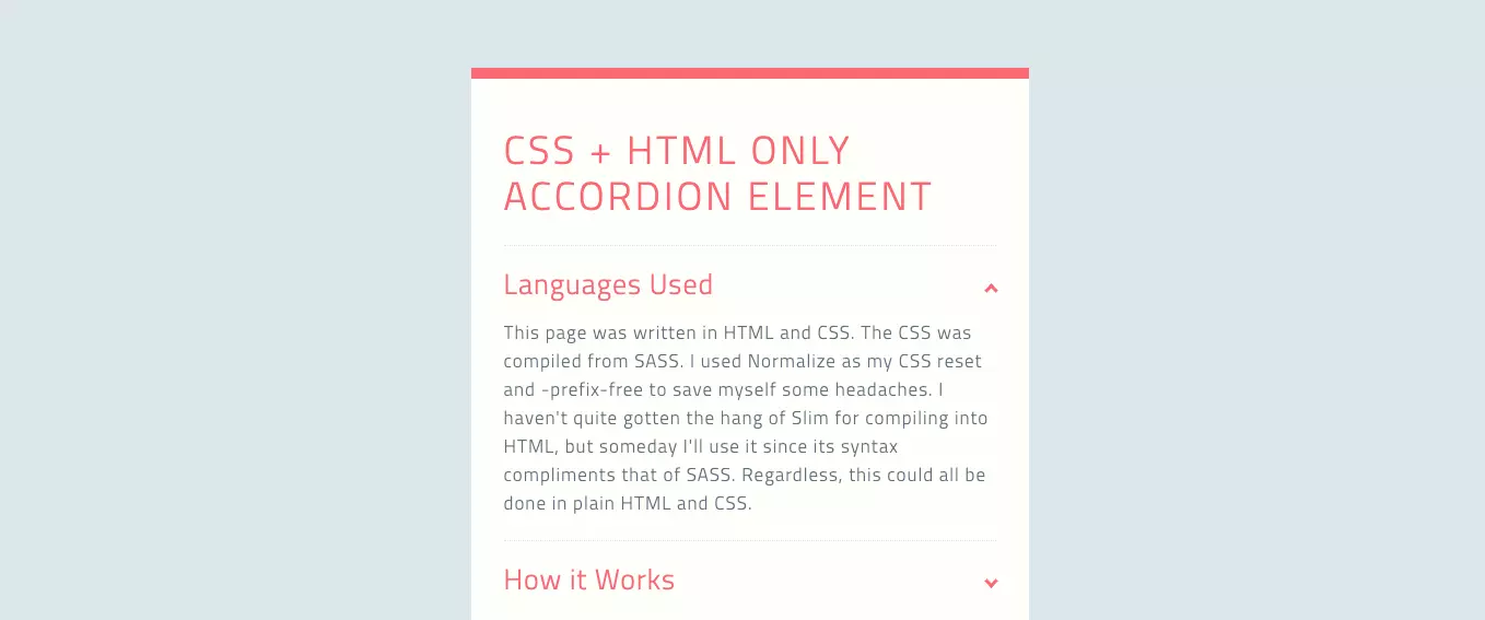 CSS HTML Only Accordion