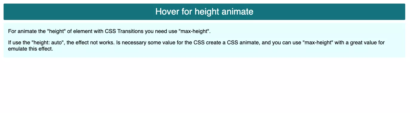 Animate height with CSS Transitions