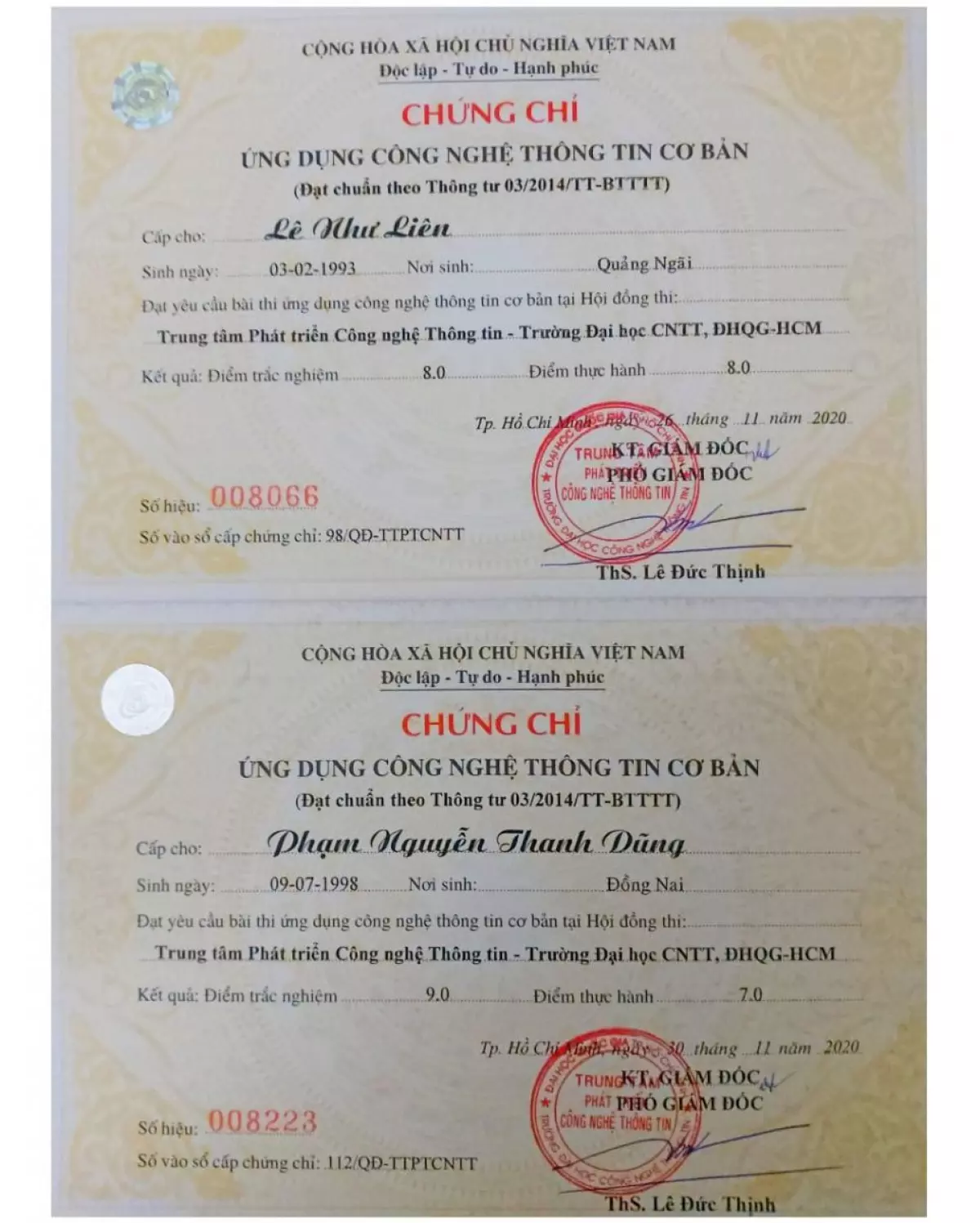 chứng chỉ ứng dụng công nghệ thông tin (CNTT)