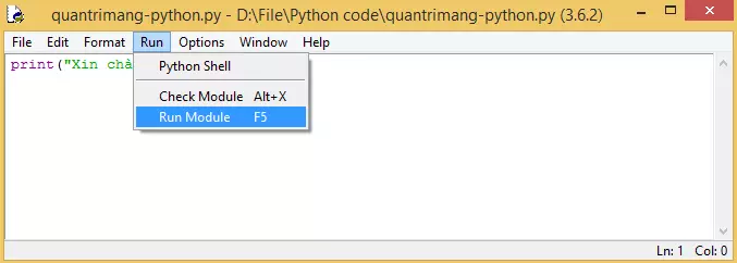 Kết quả chạy code Python