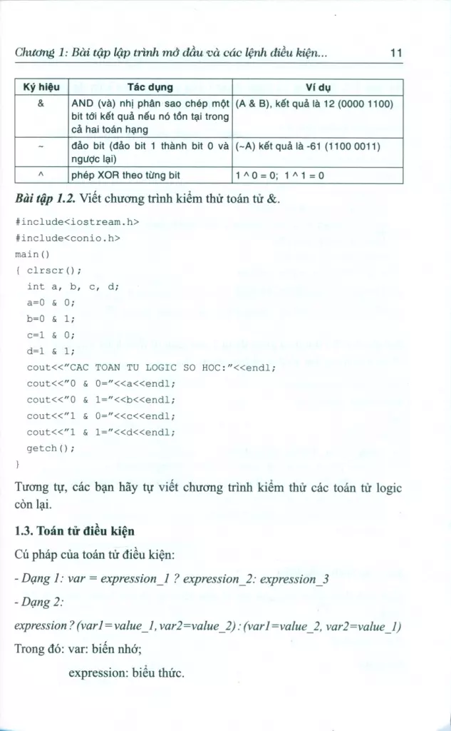 Bài tập lập trình với ngôn ngữ C++