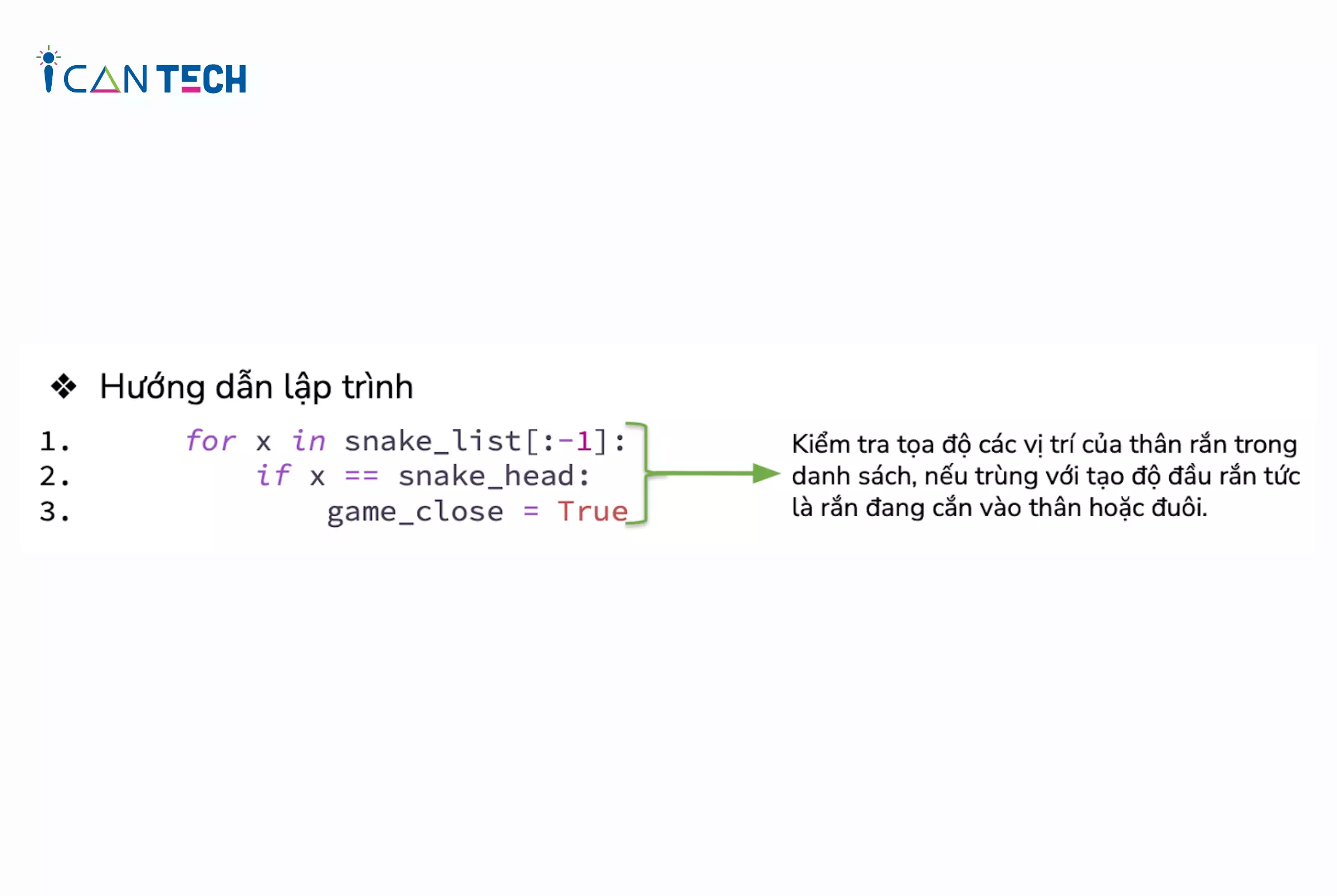 Xử lí sự kiện rắn cắn vào đuôi và hiện thông báo