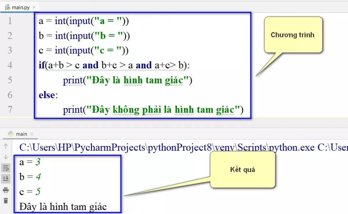 chương trình kiểm tra tam giác