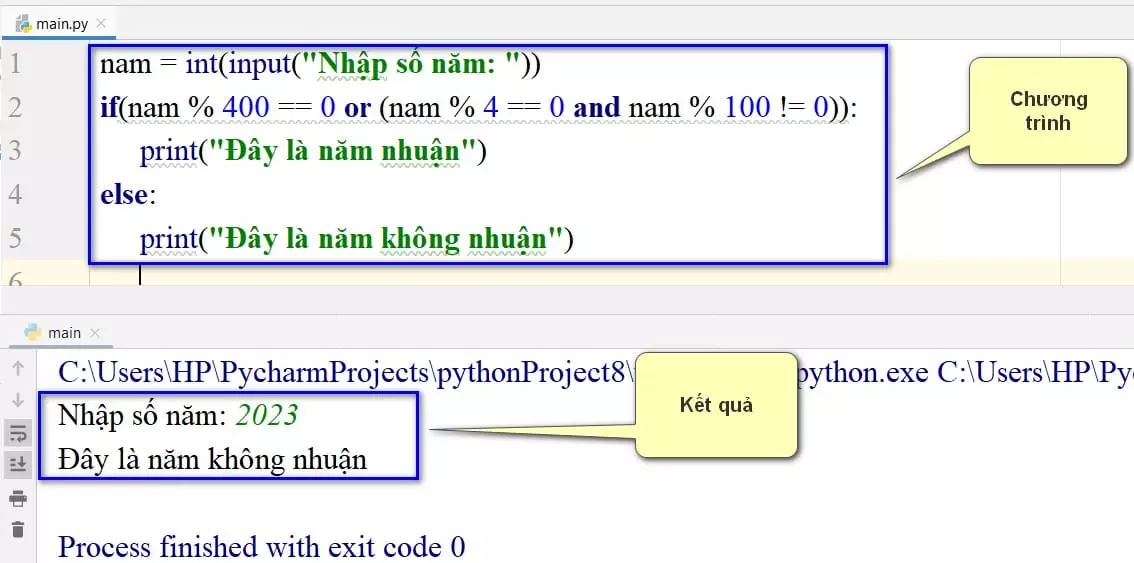 chương trình kiểm tra năm nhuận