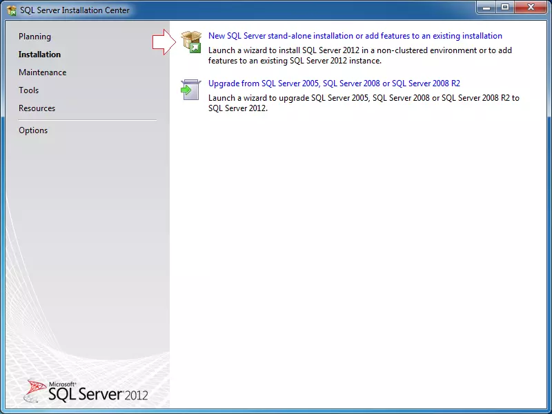 Giao diện cài đặt SQL Server