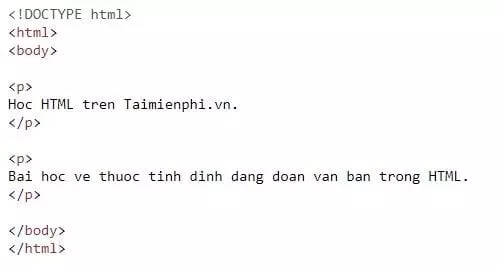 Thẻ định dạng văn bản trong HTML