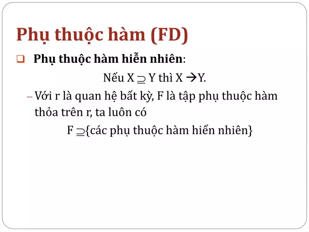 Phụ thuộc hàm trong thiết kế cơ sở dữ liệu