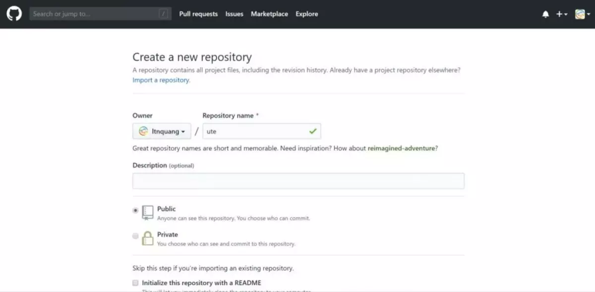 Tạo repository trên GitHub