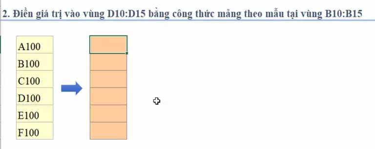 Cách dùng công thức mảng