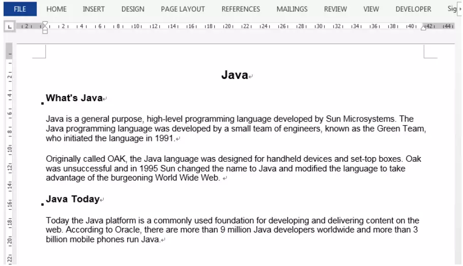 Java Program to Create a Word Document