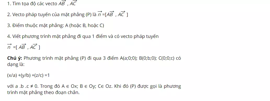 Phương trình mặt phẳng cắt 3 trục tọa độ