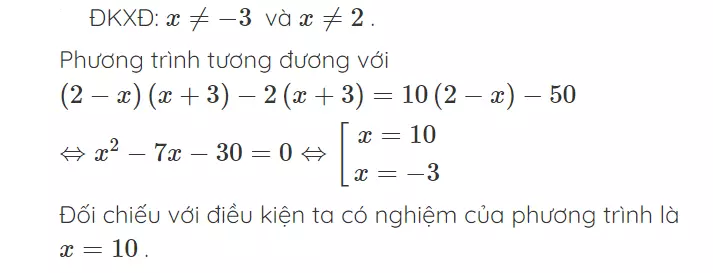 Bài tập phương trình quy về phương trình bậc nhất bậc hai