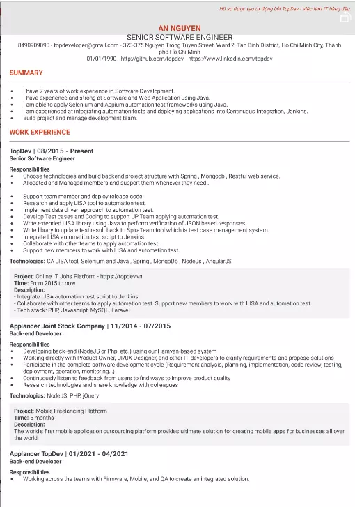 Mẫu CV cổ điển