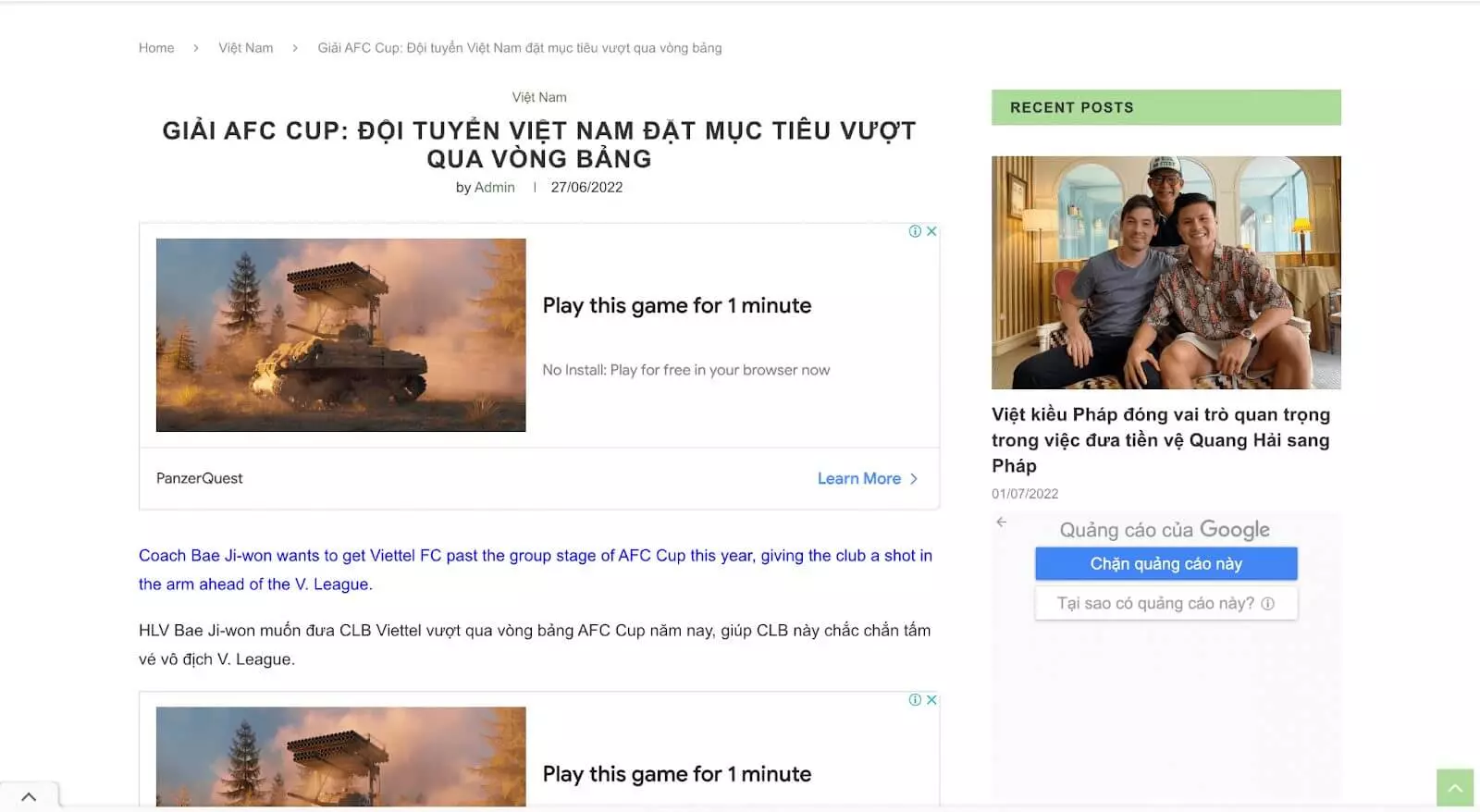 Trang chủ website báo song ngữ vietanhsongngu.