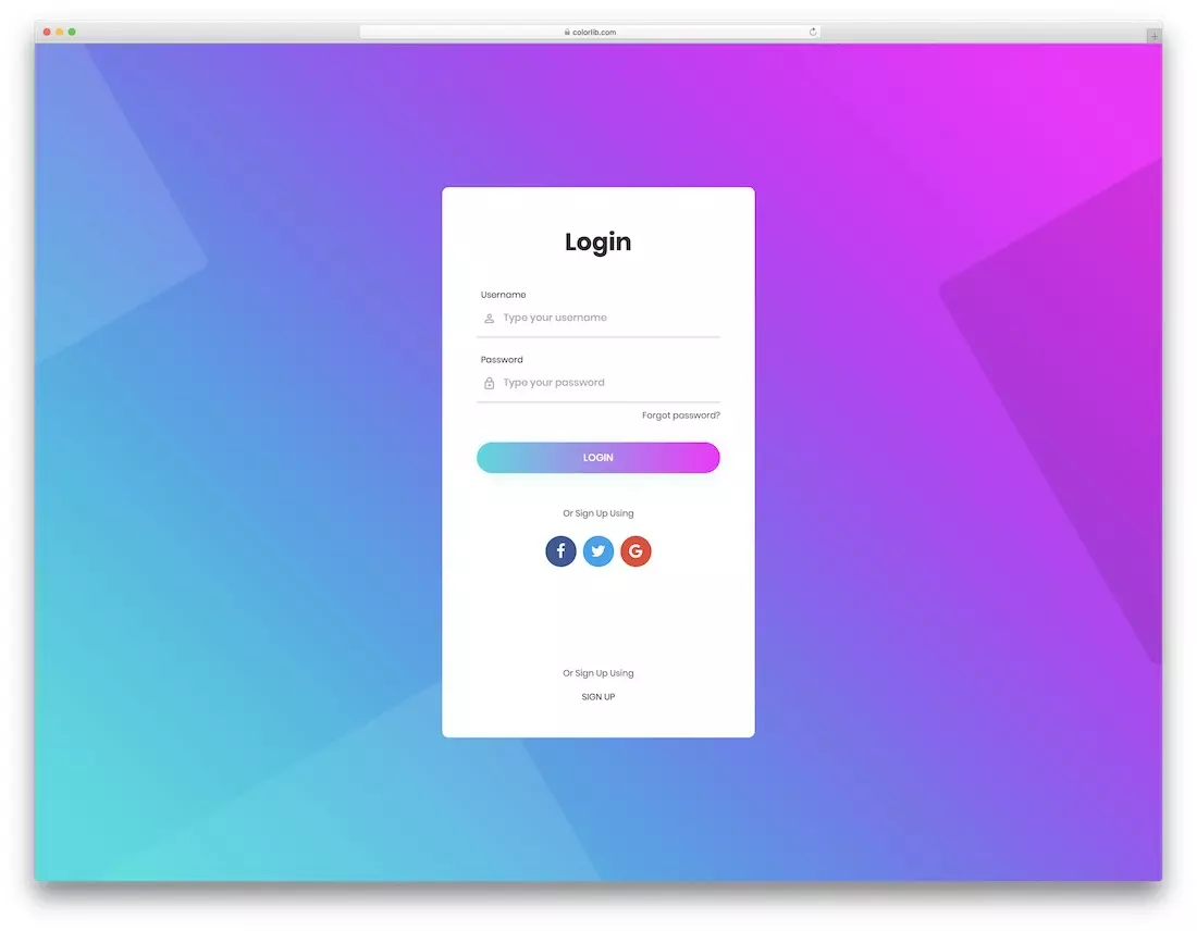 Login form v11