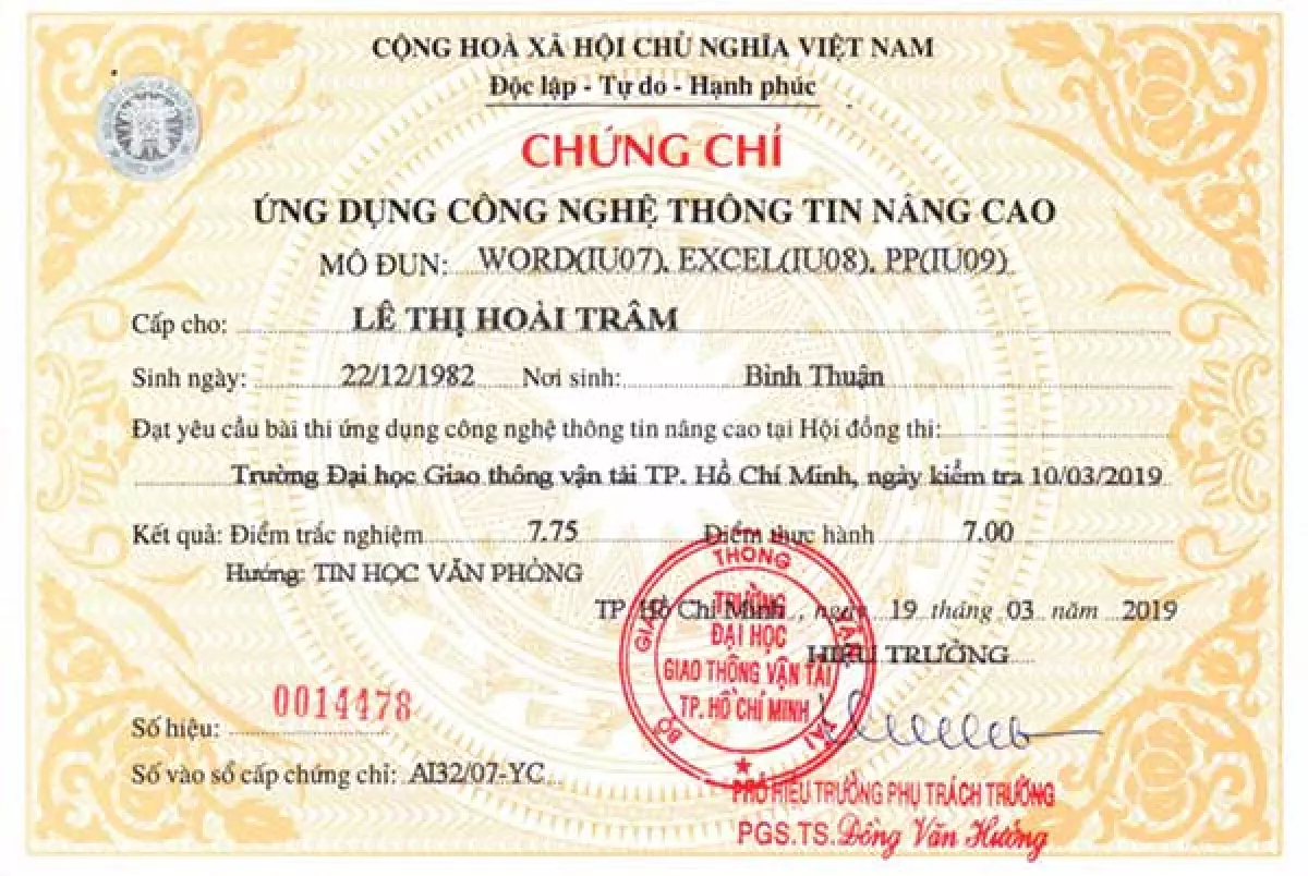 Chứng chỉ công nghệ thông tin nâng cao