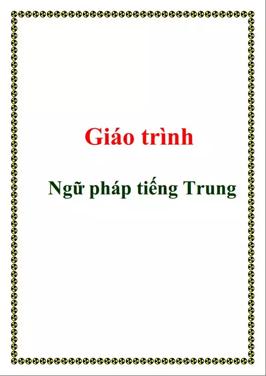 giáo trình ngữ pháp tiếng Trung