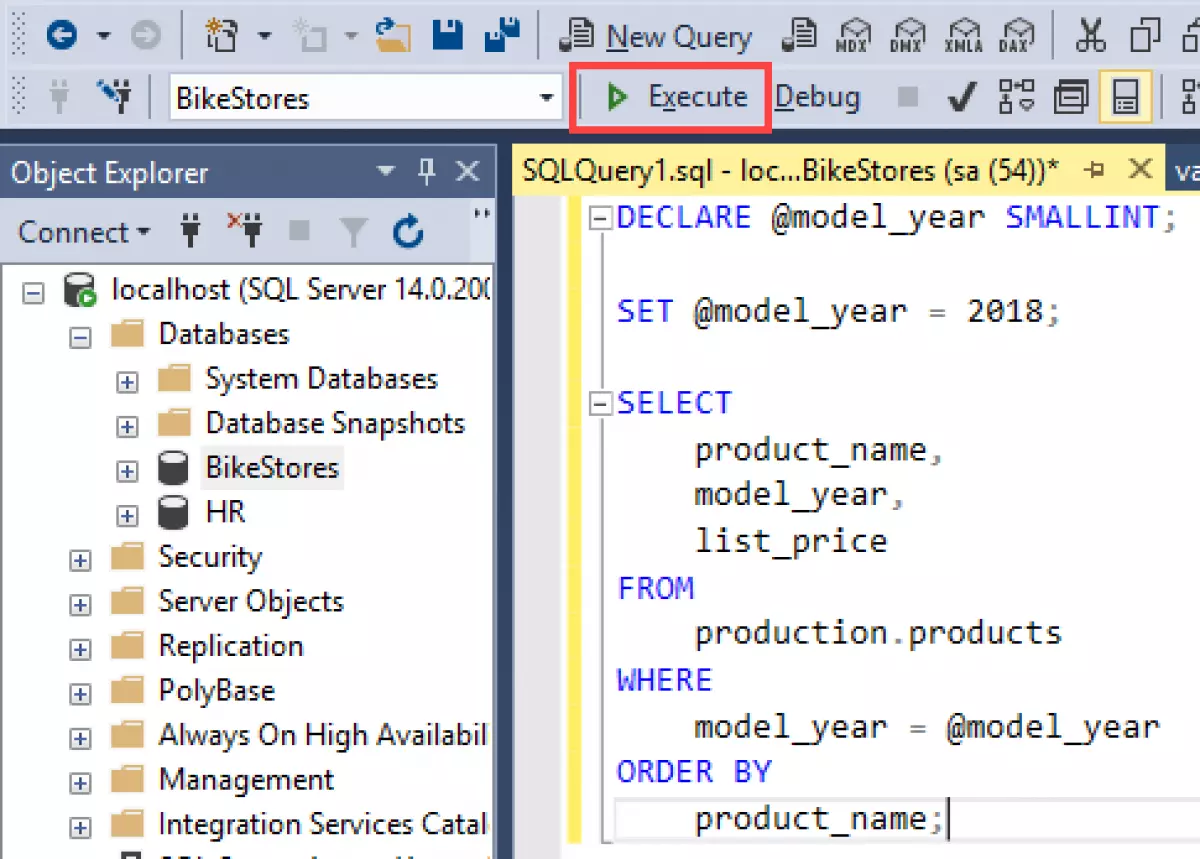 Stored Procedure Variables execute a code block