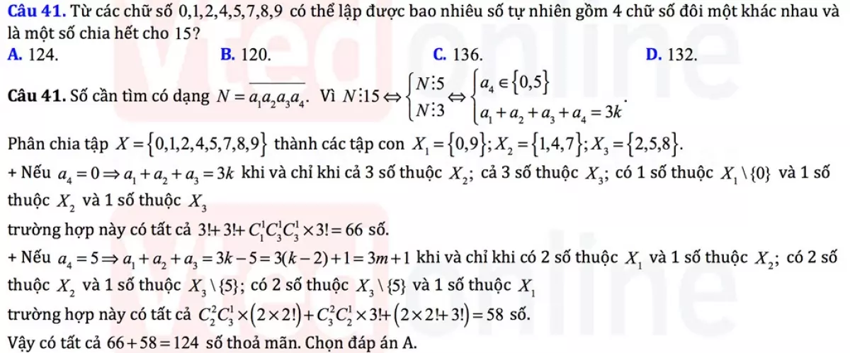 Tổng hợp tổ hợp - xác suất về thành lập các số tự nhiên