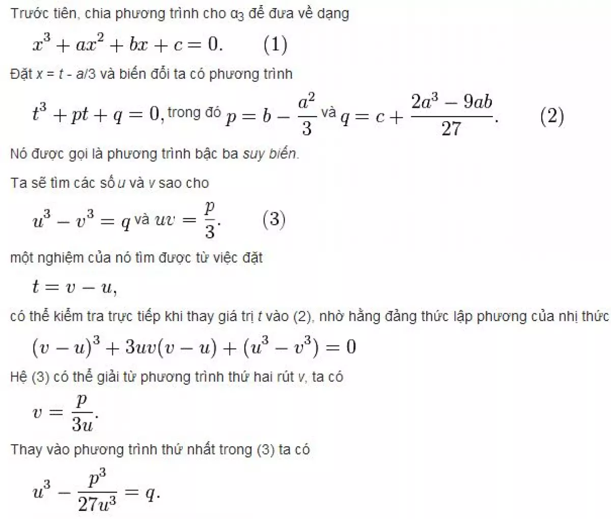 Cách giải phương trình bậc 3