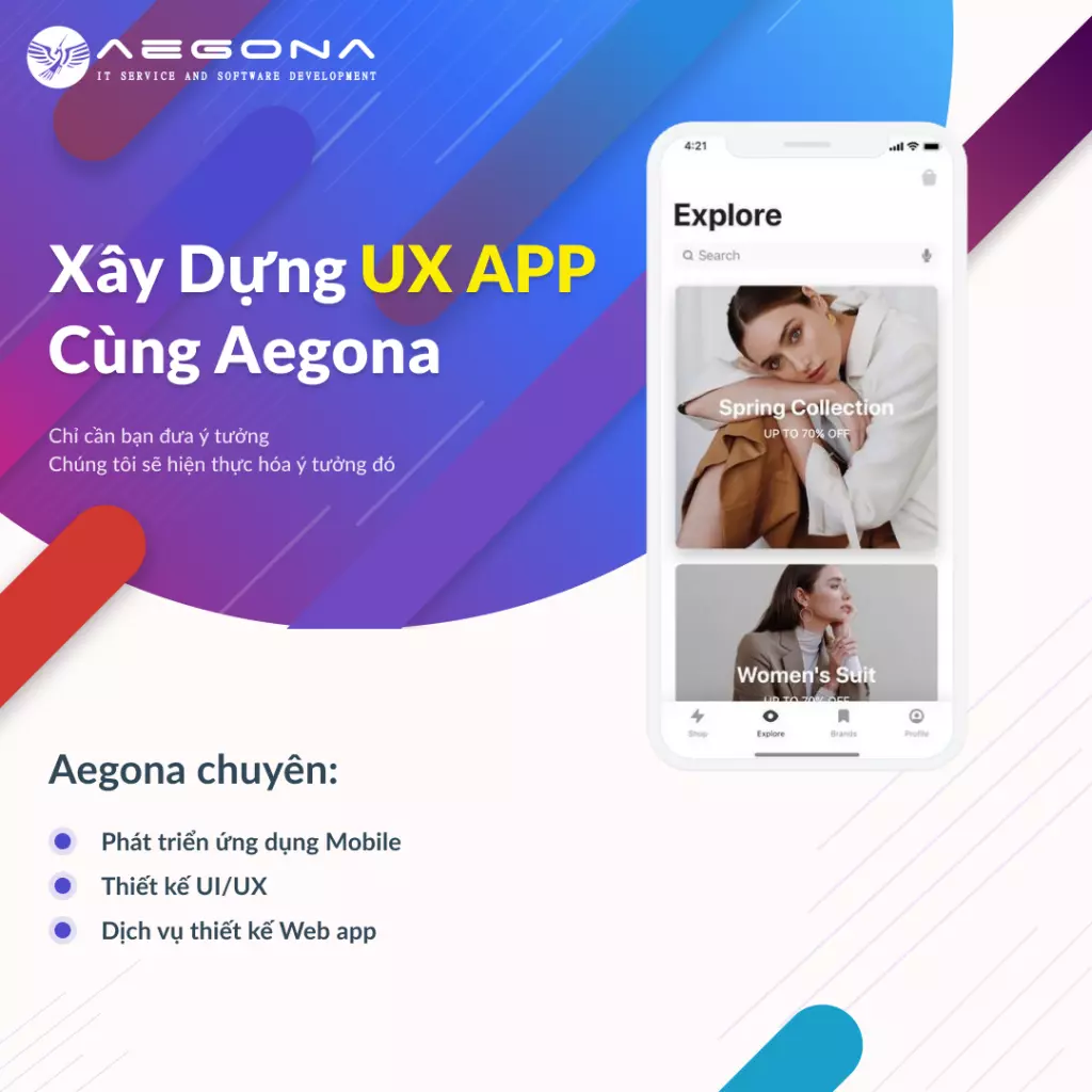 Aegona chuyên phát triển app mobile độc quyền cho iOS - Android chuyên nghiệp