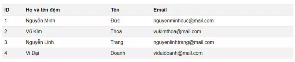 Hướng dẫn cách áp dụng CSS cho thẻ table 3