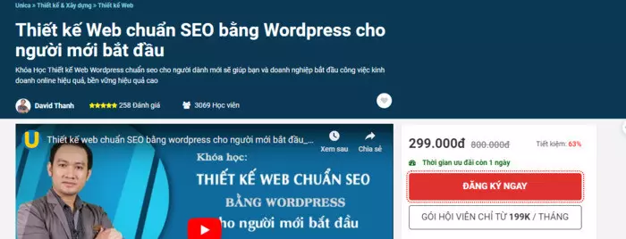 Khóa học làm website bằng WordPress của David Thanh phù hợp với người mới bắt đầu