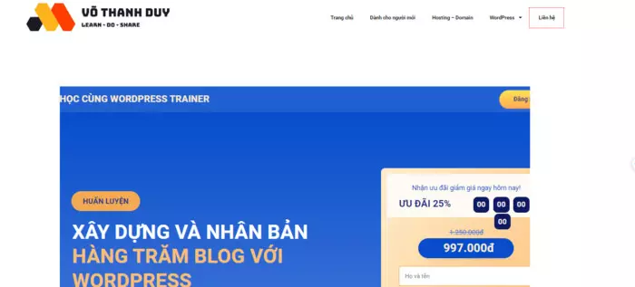 Học thiết kế web WordPress cùng chuyên gia Võ Thanh Duy