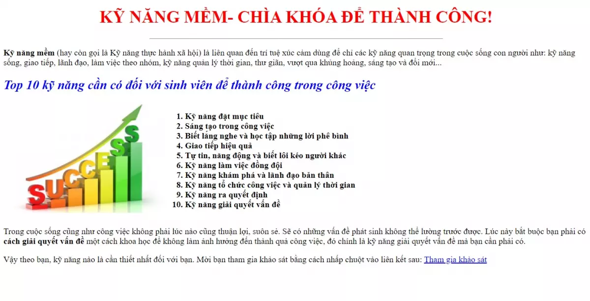 Kỹ năng mềm - chìa khóa thành công