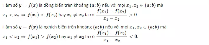 Sự biến thiên của hàm số