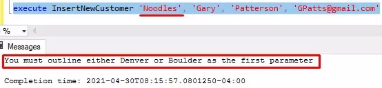 if else if else calling bogus city in stored procedure with decision structure