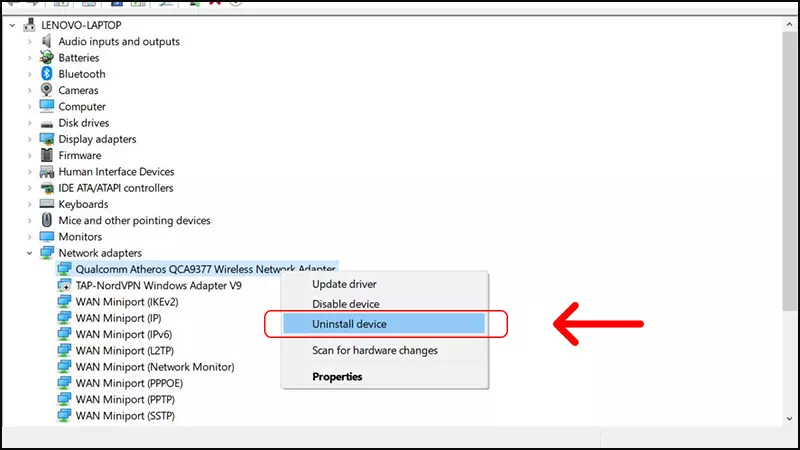 Gỡ bỏ Driver Wifi