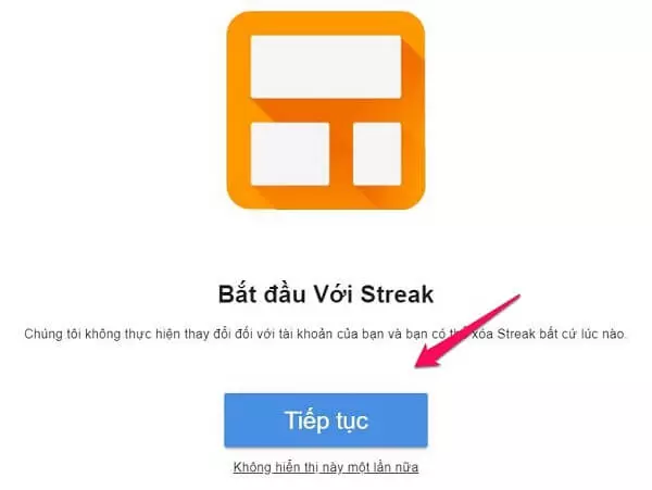 Xác nhận cài đặt tiện ích Streak