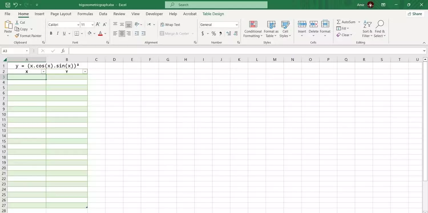 Nhập dữ liệu vào biểu đồ Excel