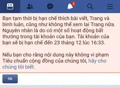 Lỗi Không Like Được Trên Facebook