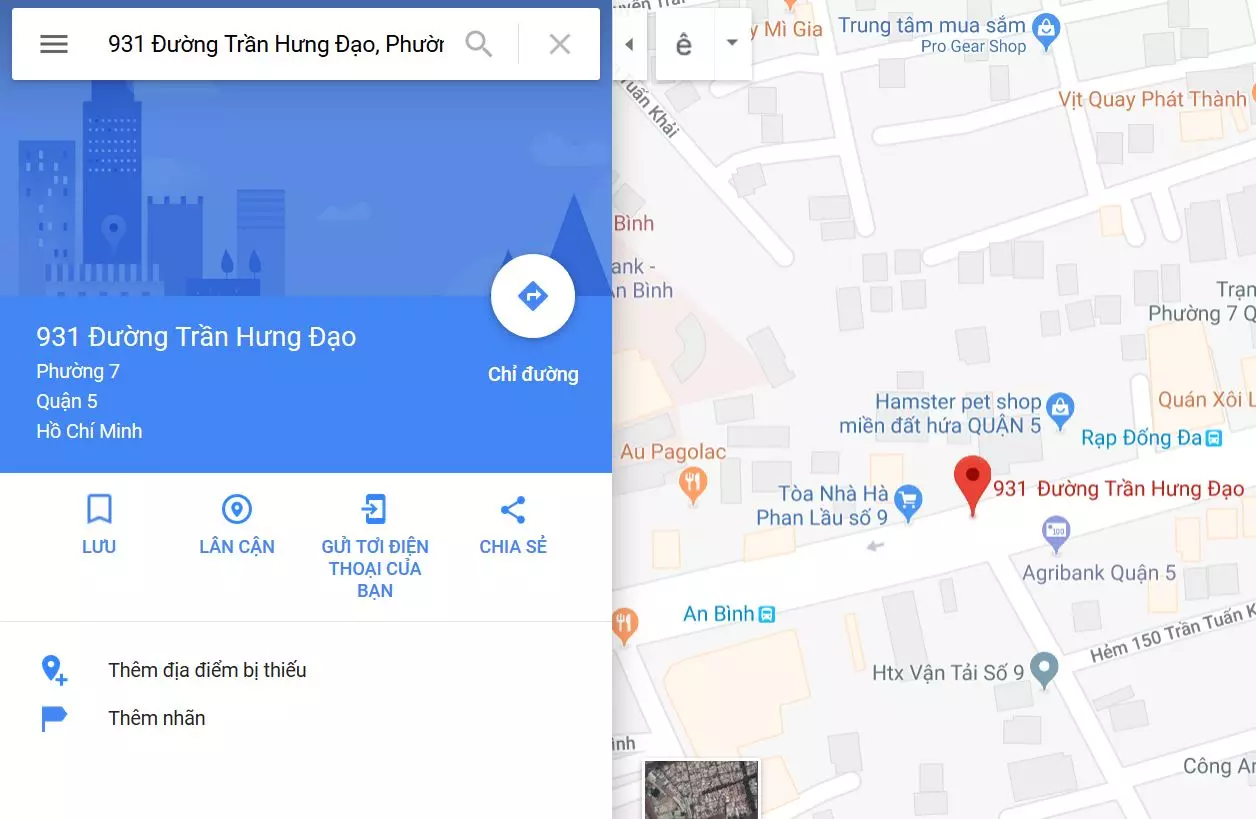 Chia sẻ bản đồ trên Google Map