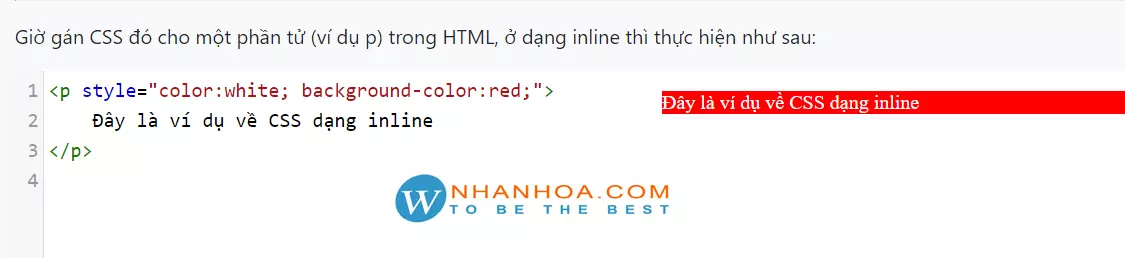 Nhúng css vào html