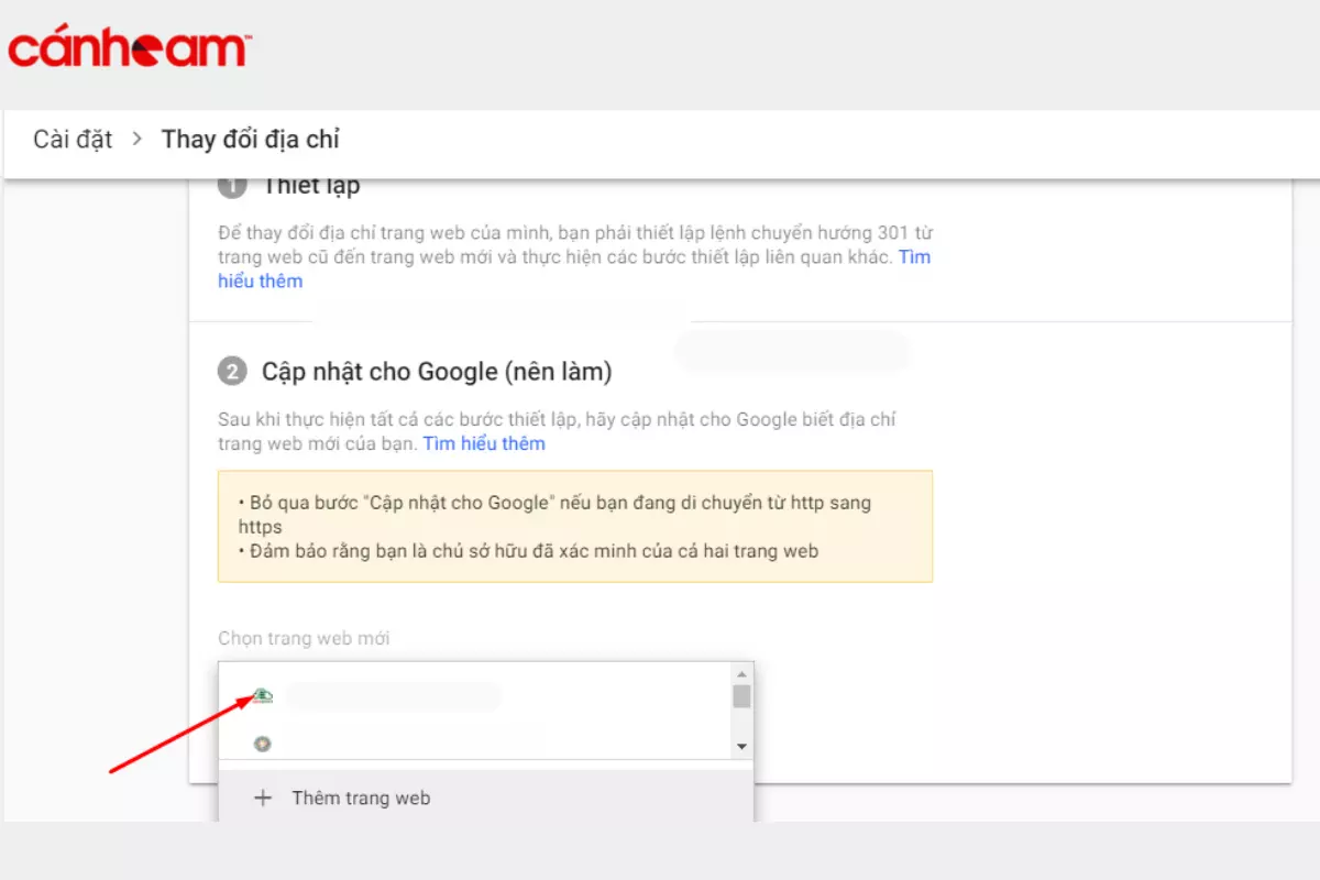 Tiến hành khai báo domain qua Google Console