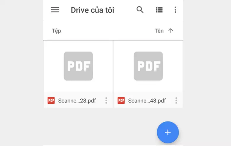 cách scan tài liệu thành file pdf bằng điện thoại bằng Google Drive: Bước 3