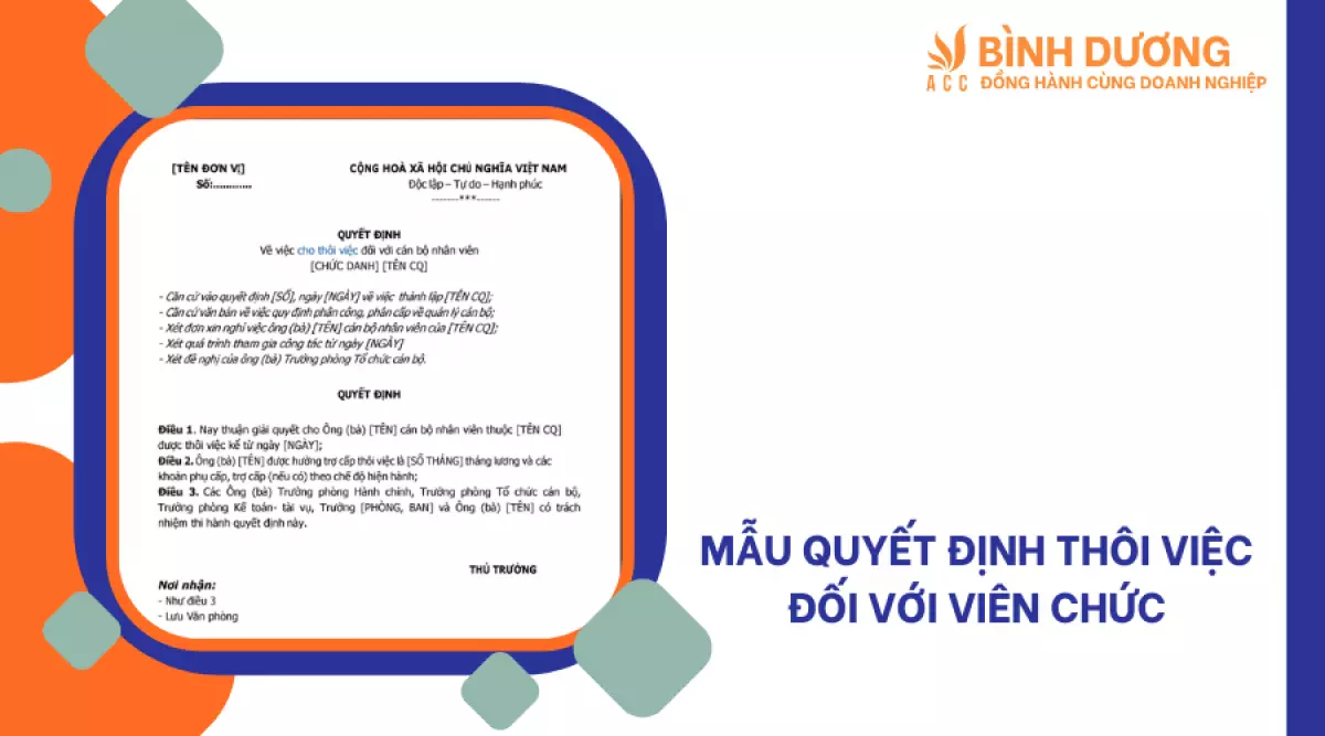 Mẫu quyết định thôi việc đối với viên chức