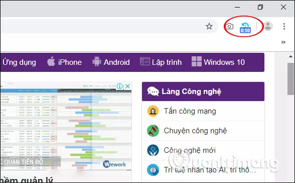 Dừng đếm ngược tự refresh website