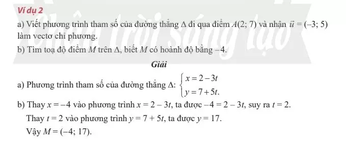 Phương trình tham số của đường thẳng Δ