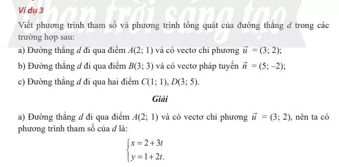 Phương trình chính tắc của đường thẳng Δ