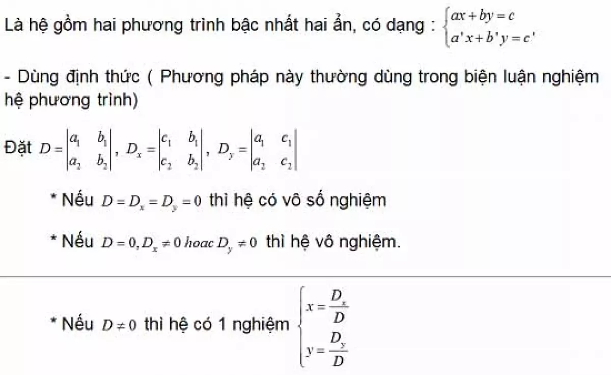 hình ảnh về cách giải hệ phương trình 2 ẩn